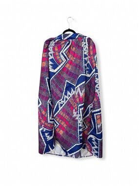 Source Unknown Blue + Pink Geometric Maxi Skirt